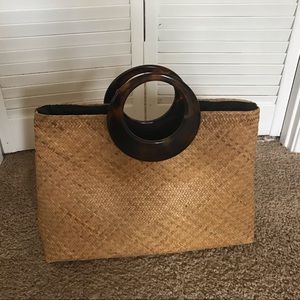 Gail DeLoach Rattan Tote NWOT
